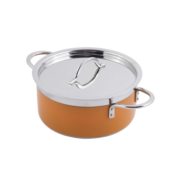 Bon Chef Classic Cntry French Col Pot W/Cover 7-3/4 Dia X 3-1/2H 2 Qt 9 Oz 60300ORANGE - main